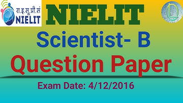 NIELIT Scientist-B Paper (Exam Date: 04/12/2016)