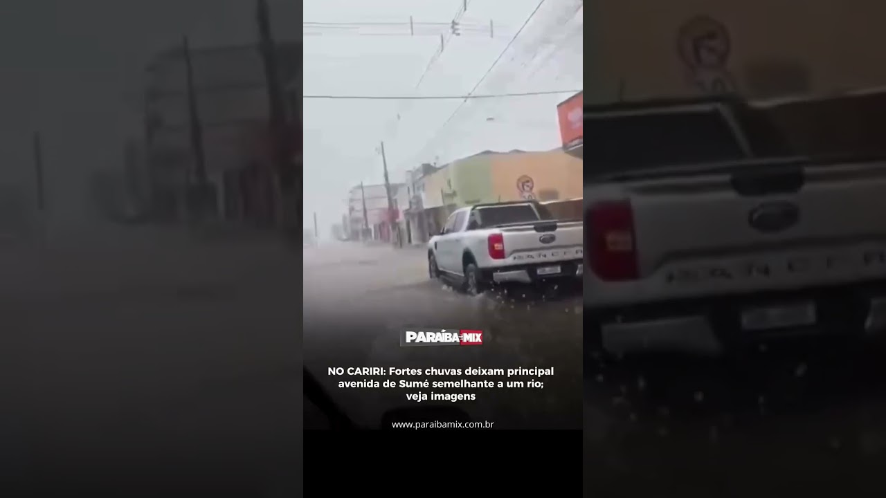NO CARIRI: Fortes chuvas deixam principal avenida de Sumé semelhante a um rio; veja imagens