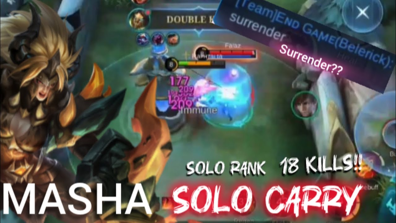 Supreme Masha Solo Carry / Solo Rank ~ Mlbb