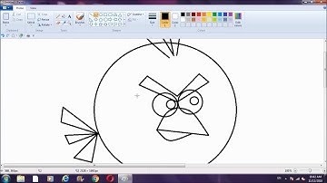 How to draw angry bird use microsoft paint tools | for kids.