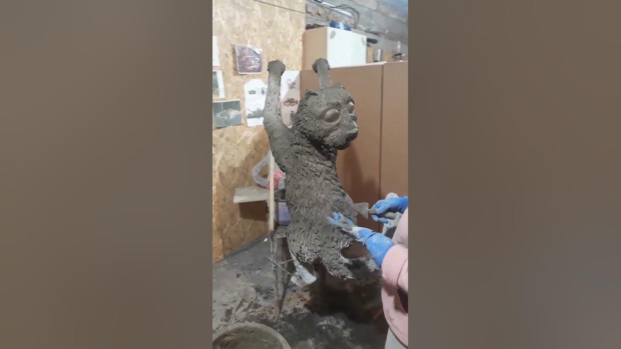 Кот. Скульптура кота. #школаеленыколесниковой - YouTube