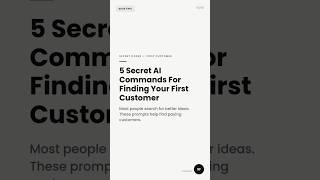 5 Secret AI Commands For Finding Your First Customer 🎯