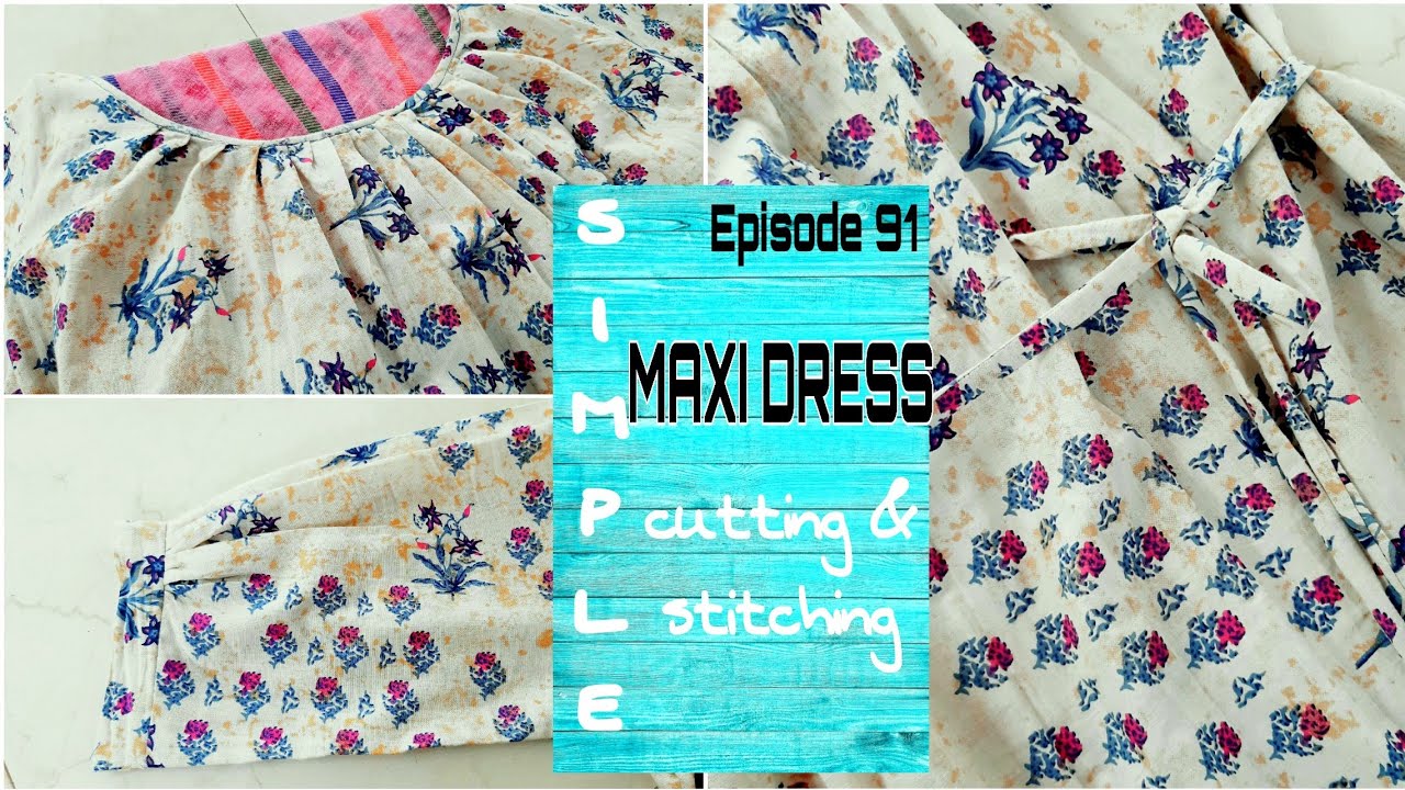 എളുപ്പത്തിൽ തുന്നിയെടുക്കാം കഴുത്തിൽ ഞൊറിവുള്ള  ഡ്രസ്സ്‌ ||how to make pleated neck maxi dress ||