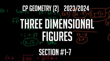 CP Geometry (2) Section 1-7 "Three Dimensional Figures"