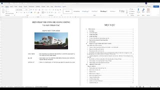 Thuyết minh biện pháp thi công hệ giằng chống và sàn thao tác.