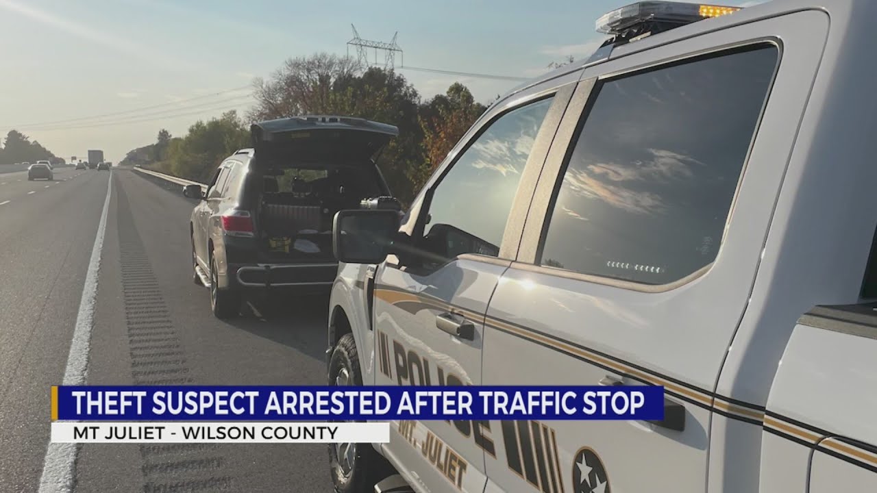 Theft suspect arrested after traffic stop - YouTube