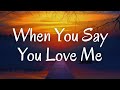 My Song When You Say You Love Me My Song When You Say You Love Me