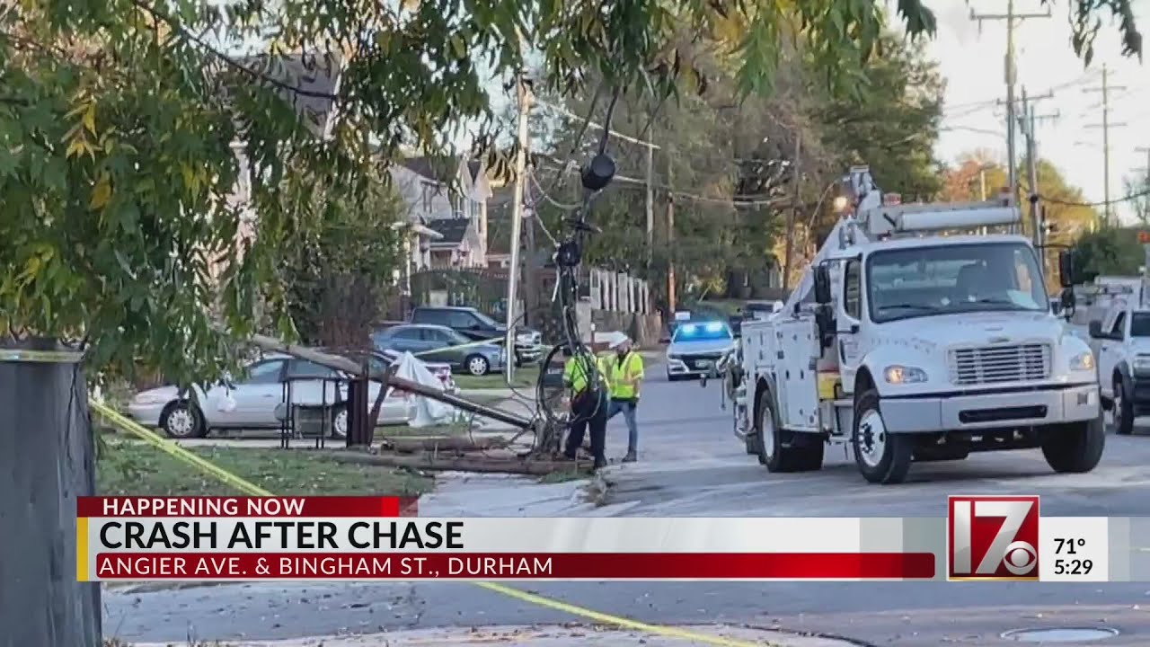 Crash after chase in Durham - YouTube