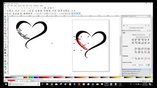 Heart with text in inkscape