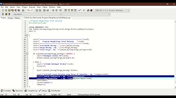Program C++ Menghitung Total Belanja