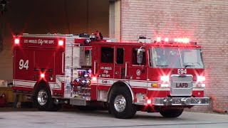 LAFD Truck 94 & NEW Engine 94 Responding