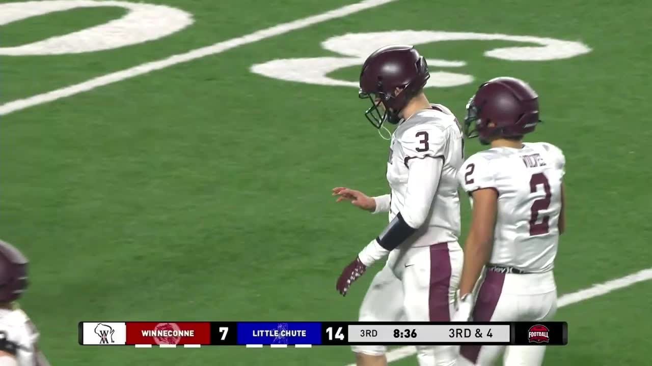 Karter Hawthorne hauls in a hard fought TD grab for Winneconne