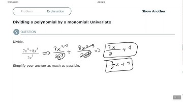 Dividing a polynomial by a monomial: Univariate