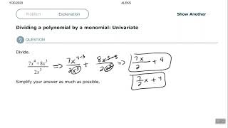 Dividing A Polynomial By A Monomial Univariate