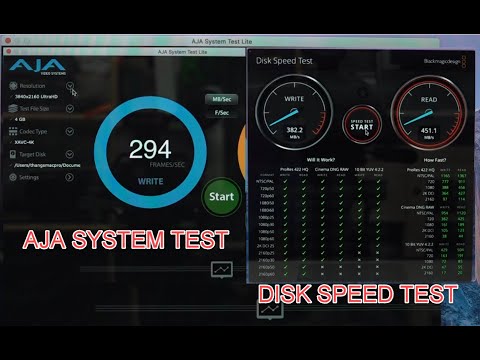 How to estimate your Disk Perfomance for Video Editing by using Disk Speed Test and AJA System Test.
