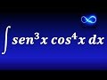 151. Integral de seno al cubo por coseno a la cuarta. TRIGONOMETRICA. EJERCICIO RESUELTO