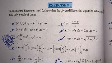 EX 9.5 Q1 TO Q9 SOLUTIONS OF DIFFERENTIAL EQUATIONS NCERT CHAPTER 9 CLASS 12th(PART1)