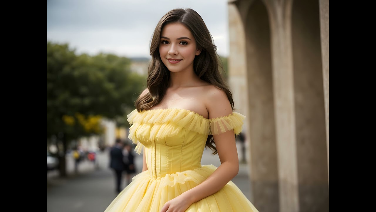 Taylor Paige – Golden Drama: Tulle Dreams & Strapless Flair 💛✨👠