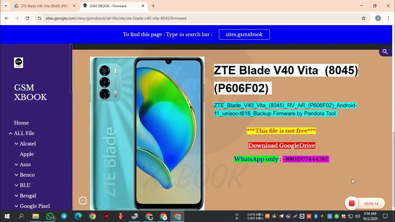 ZTE Blade V40 Vita (8045)_(P606F02)_Android-11_unisoc-t616_Backup Firmware by Pandora Tool 