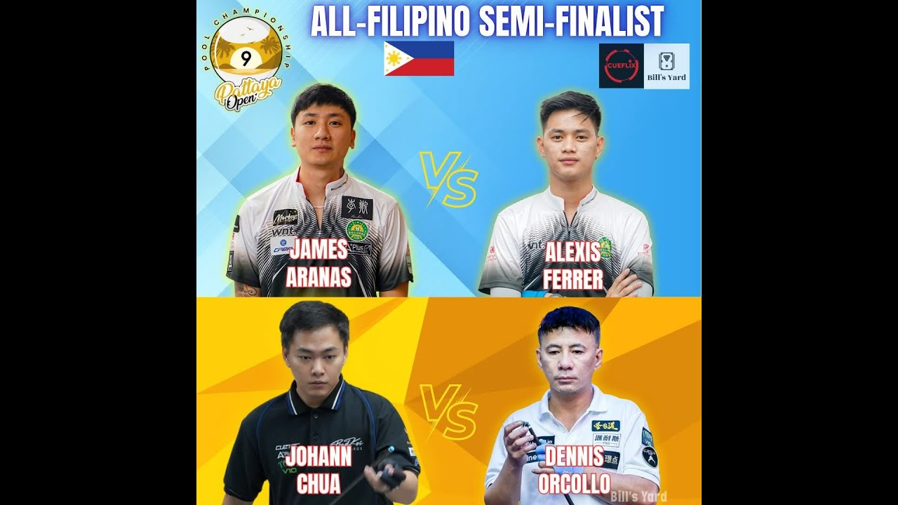 LIVE PATTAYA SEMI-FINAL 9 BALL OPEN - JAMES ARANAS VS ALEXIS FERRER | JOAHANN CHUA VS DENNIS ORCULLO