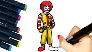 How To Draw Ronald Mcdonald - Friday Night Funkin Mod - Ronald Mcdonald Fnf