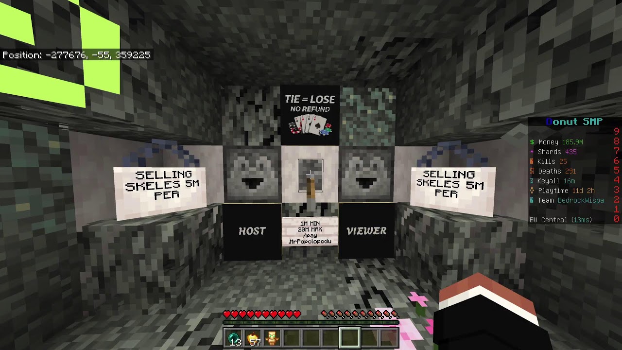 DONUT SMP GAMBLING AND SELLING SKELES