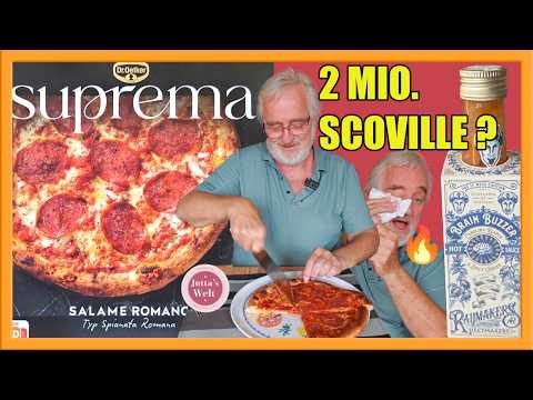 Dr. Oetker Pizza Suprema Salami + 2,4 MIO. SCOVILLE! ⚠️ Brain Buzzer Hot Sauce im Test 🥵