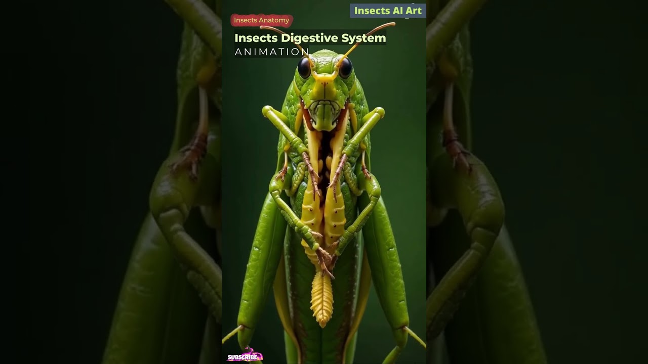 Insects Digestive System Animation | Insects Anatomy | Insects AI Art | 05