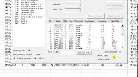 Vídeo Aula 13 - Controle de Estoque em excel com VBA