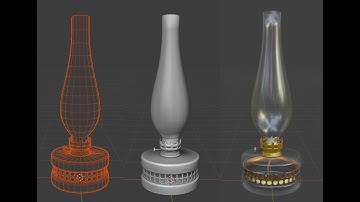Few minutes Blender - Retro / Old Oil Lamp (time-lapse)