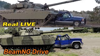 Beamng Drive Vs Real Live - Tank Crushing Cars