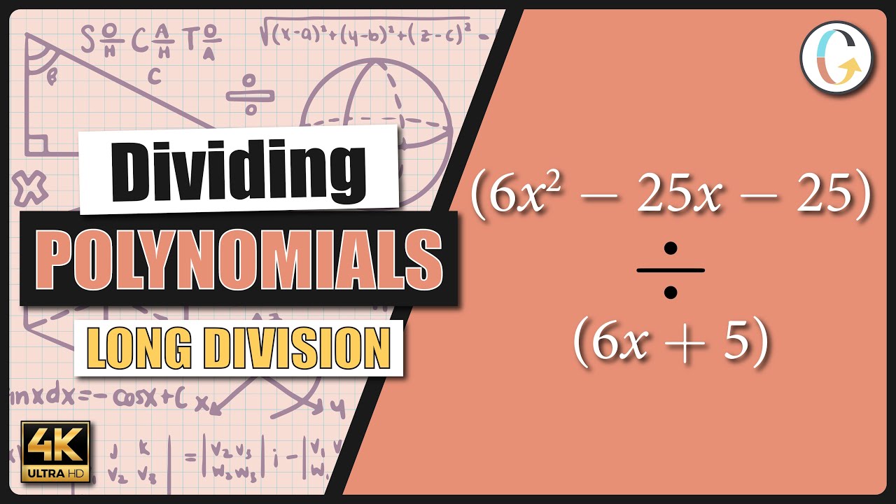 How to solve (6x^2 − 25x − 25) ÷ (6x + 5) by long division YouTube