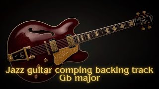 Jazz guitar comping backing track Gb major | Drumless, Bassless