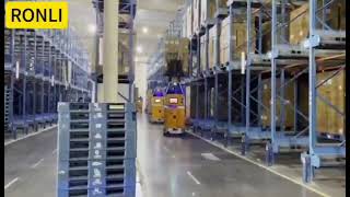 Ronli Reach Forklift Agv Stacking In The Warehouse
