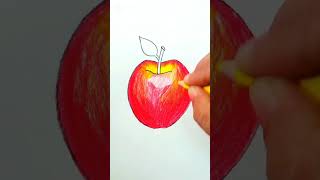 Easy apple 🍎 drawing with pencil #art #drawing #shorts