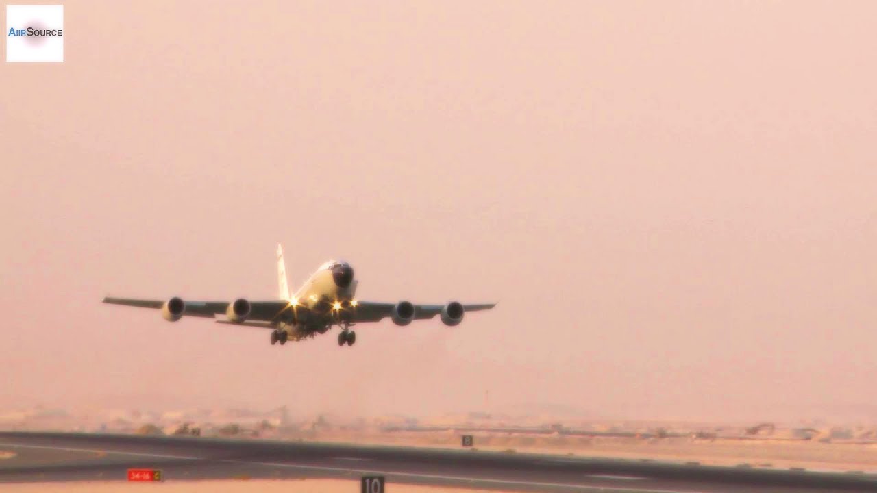 U.S. Air Force RC-135 Taxi and Takeoff. (Al Udeid AB, Qatar. 2014)
