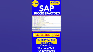 SAP SuccessFactors RCM Training Online Tutorial Class 41 20th Nov 2025 #sapsuccessfactorstraining