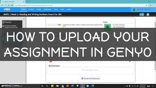 Tutorial On Uploading Your Assignment In Genyo