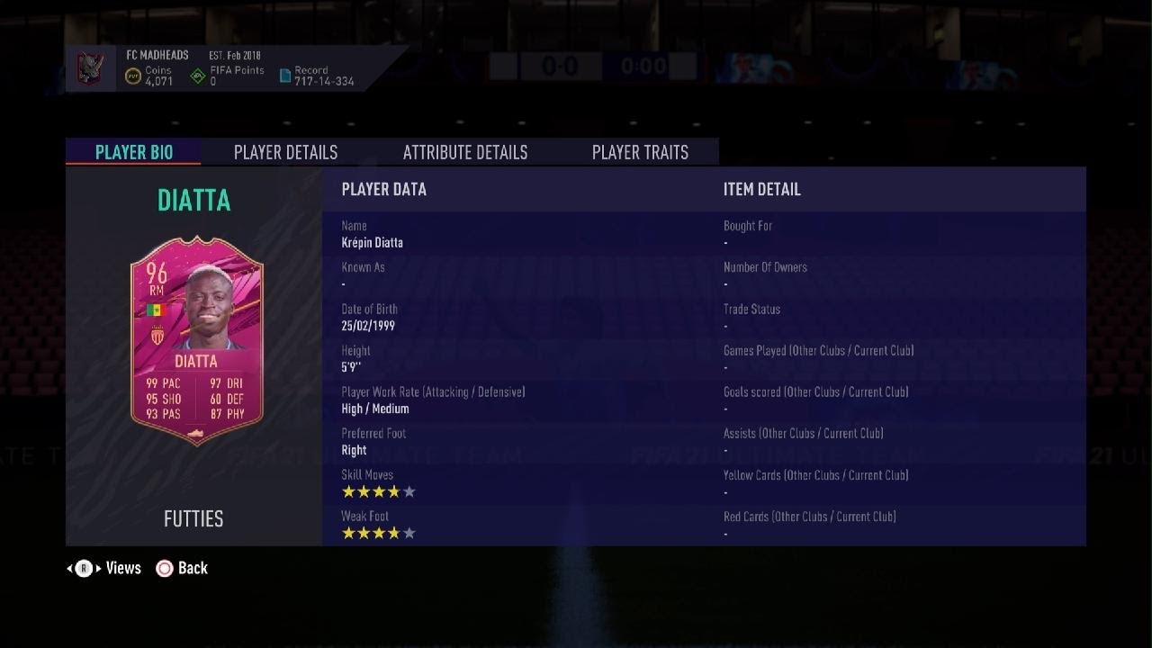 FIFA 21 - FUTTIES DIATTA SBC REQUIREMENTS