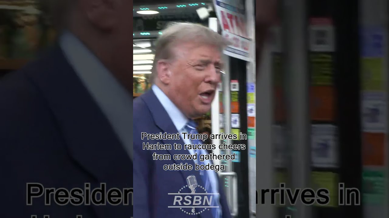 WATCH President Trump Arrives In Harlem To Raucous Cheers From Crowd Gathered Outside Bodega