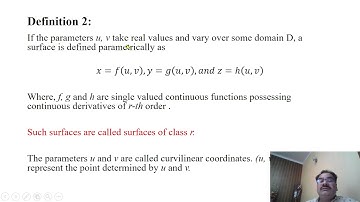 THE FIRST FUNDAMENTAL FORM & LIP OF A SURFACE: Prof. Ravi Kant Mishra