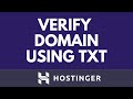 How to Verify Your Domain in Hostinger Using TXT Record (Step-by-Step Tutorial)
