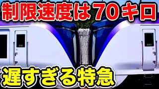 【車に負けそう】とてつもなく遅い特急列車に乗ってきた!
