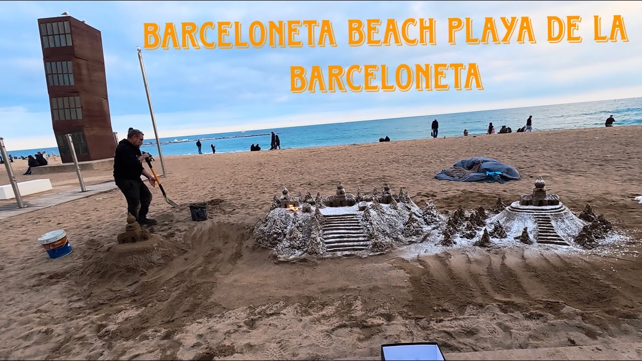 Barceloneta Beach Playa de la Barceloneta , Barcelona 4k-HDR 