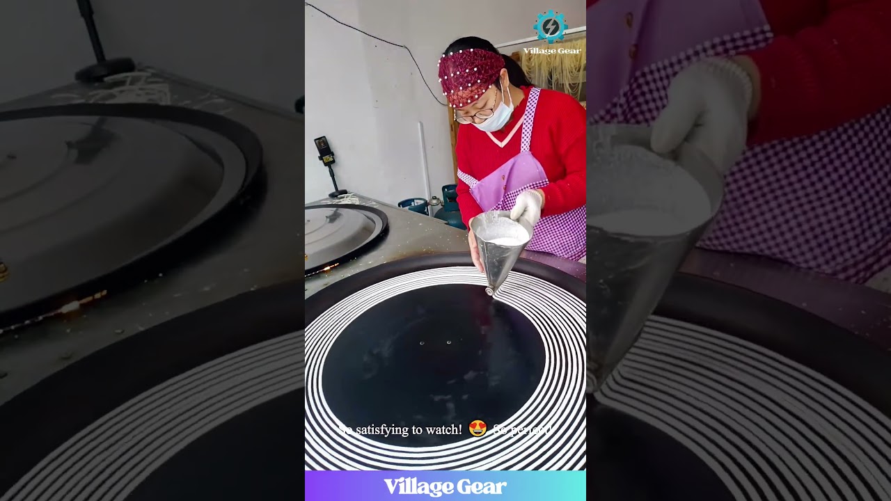 My Brain is SO HAPPY Watching This Giant Spiral Pancake Get Made! 😂 This is PEAK Food Art! 