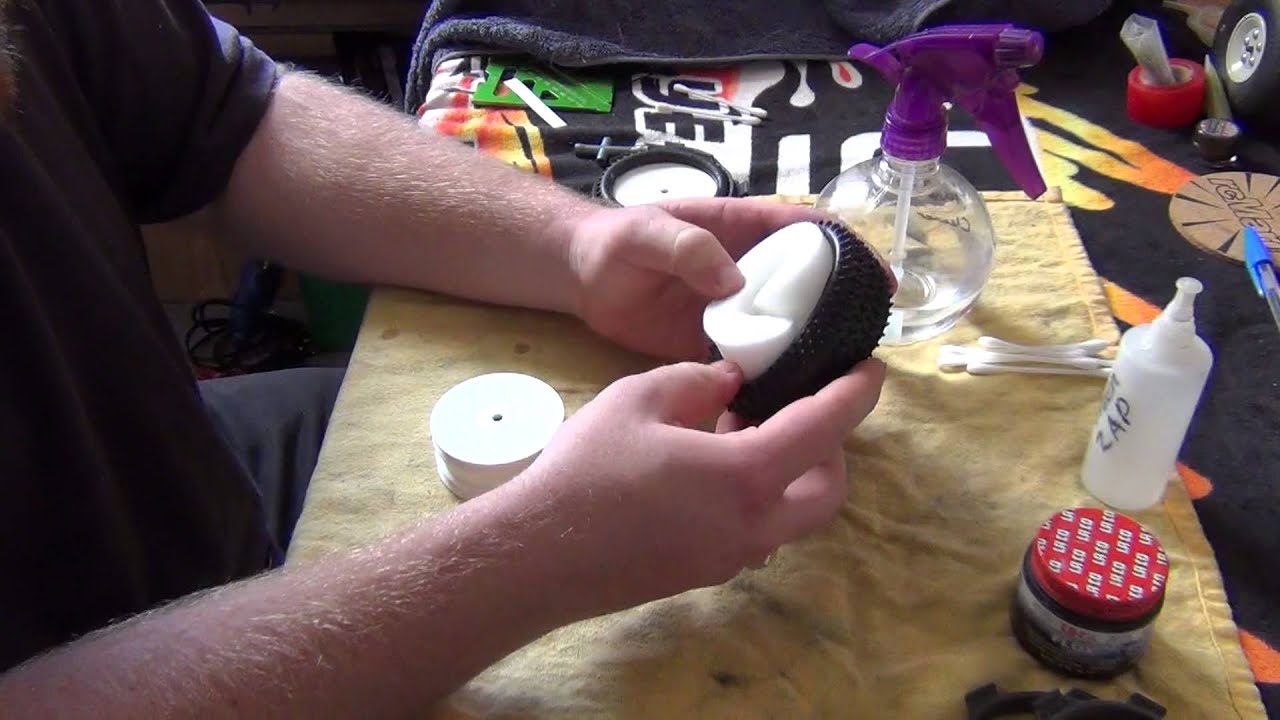 Xray xb4 1/10 buggy build series part 14.  Tire gluing.