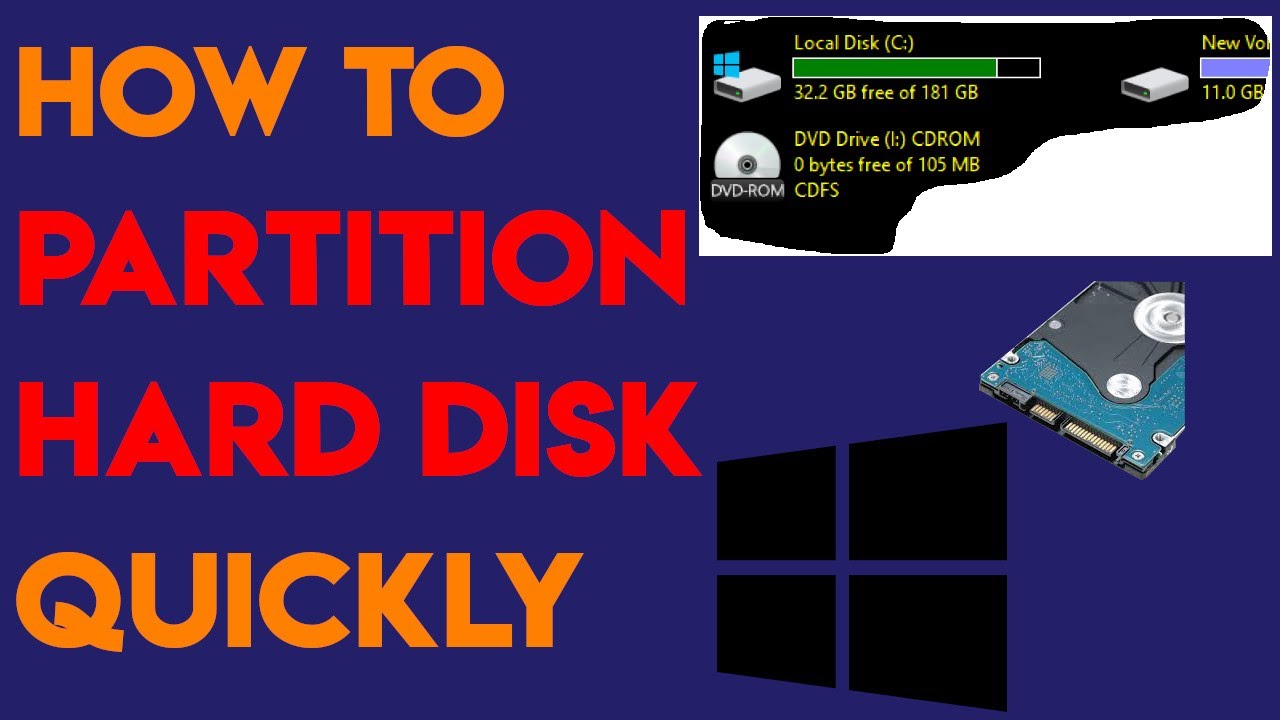 HOW TO PARTITION YOUR WINDOWS PC HARD DISK IN MINUTES - YouTube