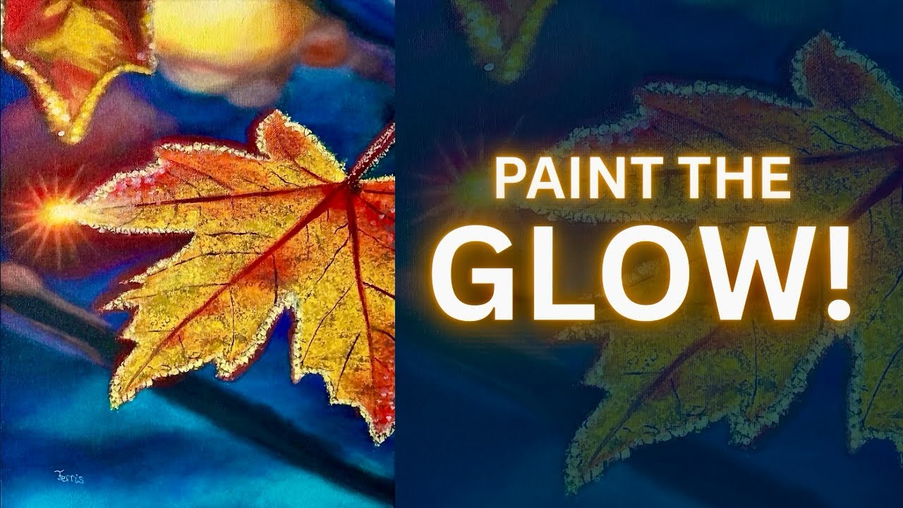 How to Paint Glowing Autumn Leaves with Frost in Acrylics ✨ Easy Realism Tutorial