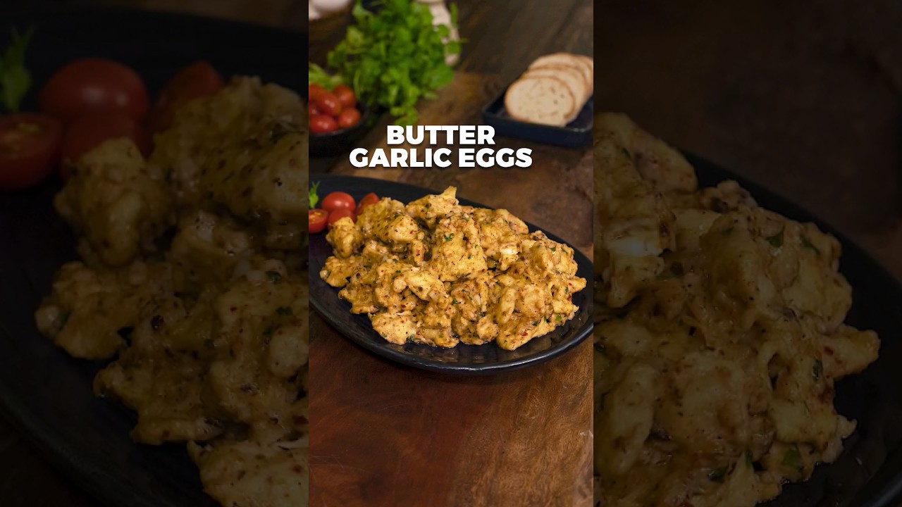 Яйца с маслом и чесноком | Рецепты яичных завтраков #shorts #buttergarliceggs #eggrecipes