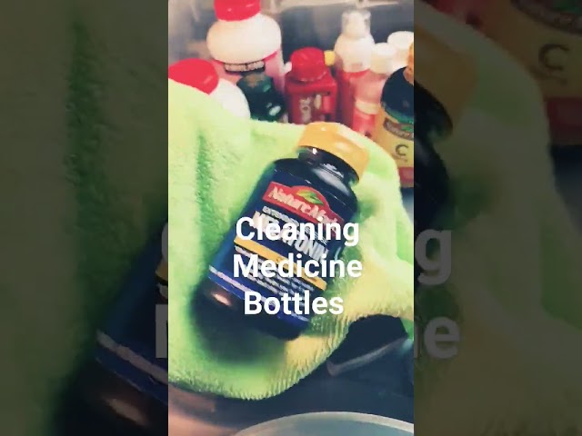 Cleaning My Medicine Bottles #shorts #asmr #cleanwithme #asmrsound